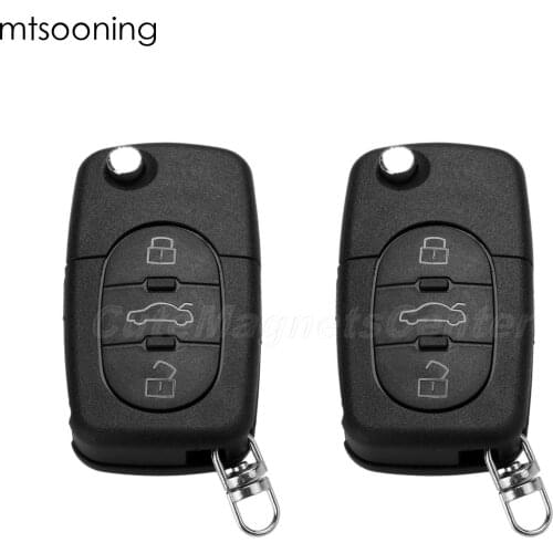 Mtsooning 2pcs 3 Buttons 433Mhz Remote Key Fob HU66 Key Blade ID48 Chip 4DO837231A For Audi A3 A4 A6 A8 Quattro TT RS4