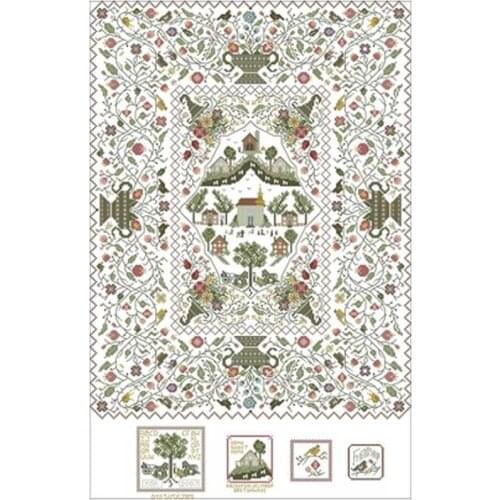 HOT Jigsaw garden full of flowers pattern Counted Cross Stitch 11 14 18CT DIY Cross Stitch Kits Embroidery Needlework Sets