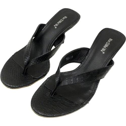 New Arrival Womens Shoes for 2021 Summer Outdoor Sandal Slip on Flip Flop Ladies Thin High Heels Slides Elegant Women Shoes