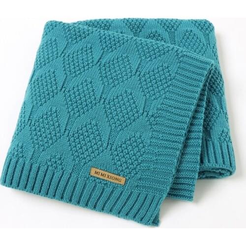 Newborn Baby Blanket Knitted Infant Girl Solid Cradle Plaid Bedding Sofa Crib Quilt Super Soft Toddler Boy Stroller Wrap Swaddle