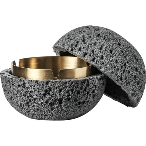 Creative Moon Ashtray Art Cement Metal Household Large-capacity Portable Car Anti-ash Ashtray Home Decoration Gift for Boyfriend