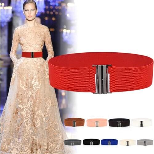 Fashion Brand Waist Belts Women Lady Solid Stretch Elastic Wide Belt New Dress Adornment For Women Waistband Apparel Accessories