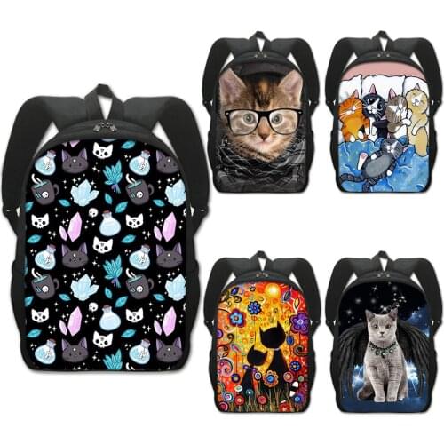 Cute Cat Print Backpack Kawaii Kitten Women Rucksack Children School Bags for Teenager Boys Girls Daypack Travel Book Bag Gift