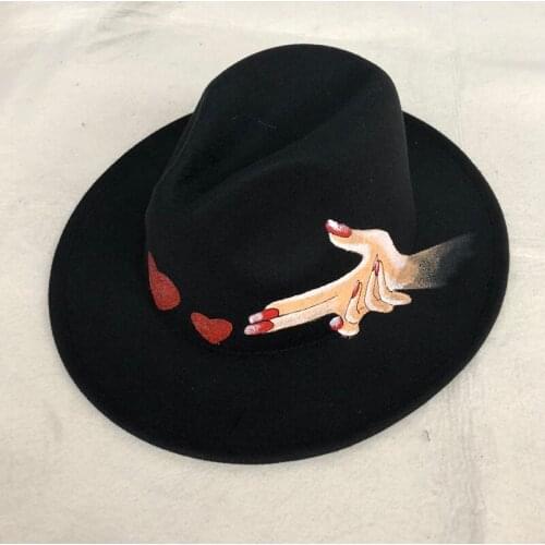 Simple Women Men Wool Print Vintage Gangster Trilby Felt Fedora Hat With Wide Brim Gentleman Elegant Lady Winter Autumn Jazz Cap