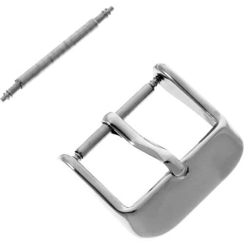 Replacement Stainless Steel Polishing Buckle Pin Watch Strap Band Silver 18-26mm