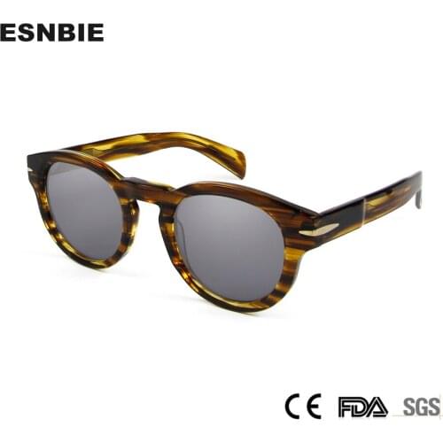 Brand Designer Acetate Sunglasses Men Tortoise Shell Round Sun Glasses For Women Driving Oculos High Quality Oculos De Sol