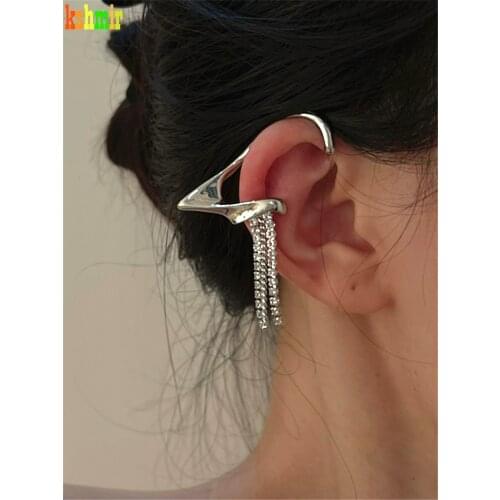 Kshmir Ear hang Instant with refined elf ears copper zircon face small ear clip ear hang fringed earrings earring without ear