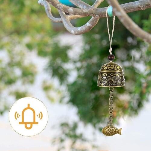 Vintage Carve Metal Wind Bell Chime Car Hanging Pendant Yard Garden Decor Crafts Outdoor Windbell Home Temple Ornament Window