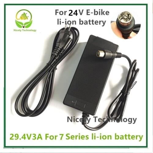 24V E-bike Li-ion Lithium Battery Charger 29.4V3A for Electric Bike Lithium Battery for 7series Li-ion Battery Pack RCA Plug