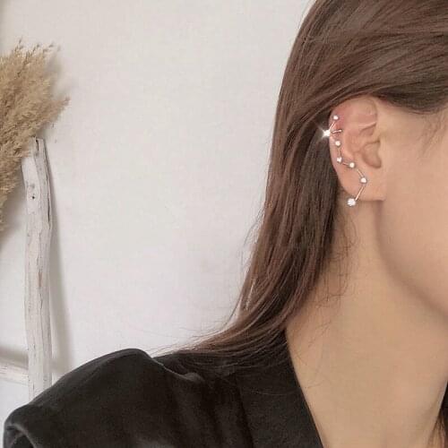 New S925 Silver Needle Temperament Big Dipper Ear Bone Clamp Earring Jackets