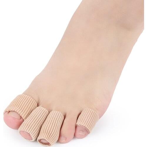 1Piece 7cm Fiber Closed Fingers Toes Sleeves Corns Tube Silicone Gel Can Be Cut Nursing Set Unisex Foot Care Tools Pedicure