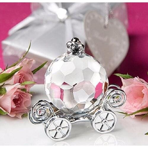 10pcs/lot Clear Crystal Collection Cinderella Pumpkin Carriage Wedding Favors And Gift Party Gift Home Decoration
