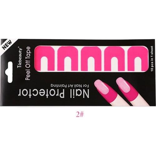10 * U-shapePeel Off Tape For Nail Art Polish Paint U Shape Anti-overflow Nail Protector Sticker Anti-overflow Nail Art 142*70m