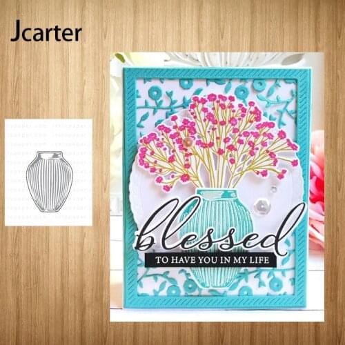 2021 New Design Metal Cutting Dies Vase Frame Craft for Scrapbooking Handmade Knife Mould Blade Punch Stencils Dies Cut Model