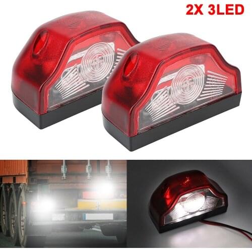 3 LED Car Number Lamps 2Pcs 12V-24V for Lorry Truck Trailer White Light Waterproof Car License Plate Light Car Accessories