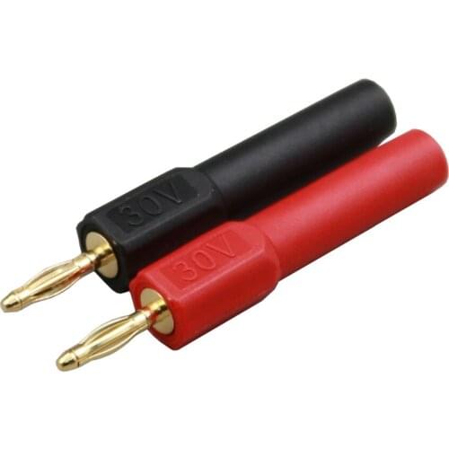 5Pairs/10Pcs Gilded 2mm Male Banana Plug to 4mm Banana Jack Female Probe Adapter Black and Red