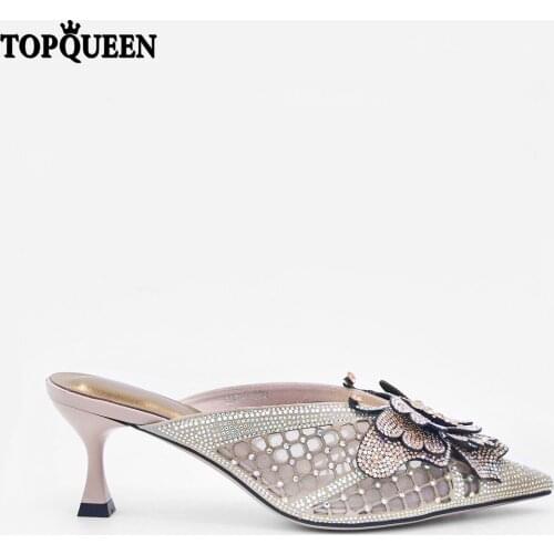 TOPQUEEN A13 Wedding Shoes Diamond Butterfly Bride Sandals Set Italy Shoe for Nigeria Party Nigerian Women Bridal Shoes