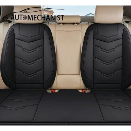 Car Seat Cover Front Rear Pu leather Cushion Seat Protector Mat Pad For Auto Back Cushion Non Slide Breathable Auto Accessories