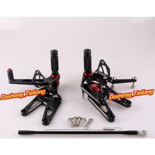 Black Motorcycle Adjustable Rearset Rear Set Foot pegs For Yamaha YZF R6 2003 2004 2005 & R6S 2006 2007 2008 2009 Aluminum Alloy