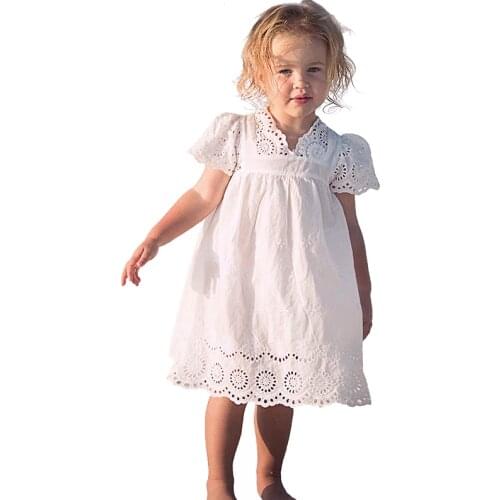 3-10 Years Baby Girls Dress For Kids Summer New Arrival Children Clothes White Lace Princess Korean Cute Thin Dresses for Girl