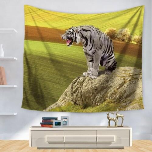 Home Decorative Wall Hanging Carpet Tapestry Rectangle Bedspread Tiger Animal Pattern GT1144