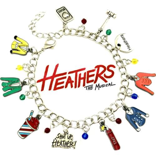 Heathers Broadway Musicals Themed Multicharm Metal Charm Bracelet