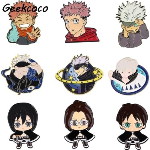 J2517 Anime Cute Metal Enamel Pins and Brooches for Women Men Lapel Pin Backpack Hat Badge Kids Gifts