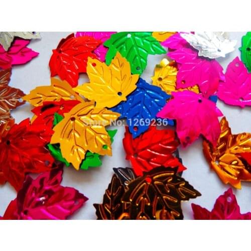 Maple leaf shape Sew on multi-colored sequins 23*20mm DIY Accessories 500pcs/lot