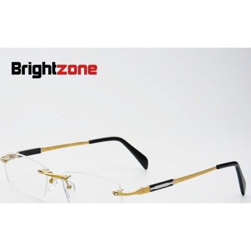 Brightozne High-end Frame Titanium Diamonds Cutting Edge Glasses Men Computer Optical Spectacle Clear Lens Eyeglasses Fashion