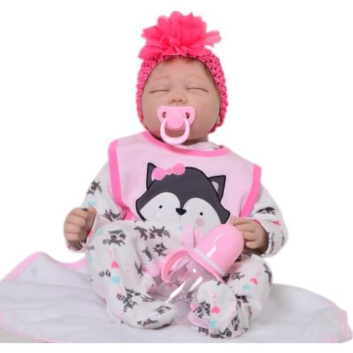 Wholesale Sleeping Brinquedos 22Inch Reborn Baby Doll Soft Silicone Boneca Reborn For Princess Girls Children Birthday Gifts