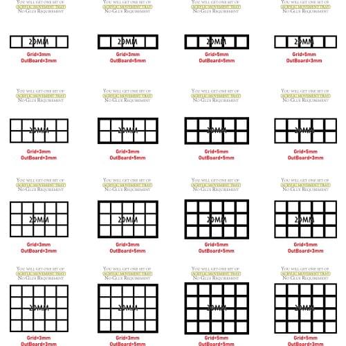 Sqare 20mm Movement Tray - 5/10/15/20 20mm Square Bases - Acrylic Laser Cut