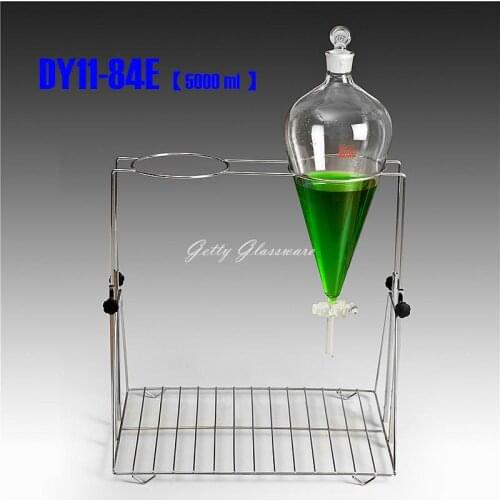 Liftable Stainless Steel Separarory funnel stand support & steel clamp for 5000ml 5L separating funnel W 2 holes