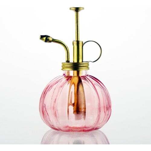 Small Glass Potted Spray Bottle Pot Copper Watering Pot Retro Gardening Tool Succulents