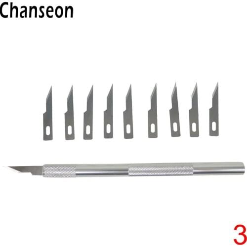 12pcs/set Metal Knife Blades Pen Precision Carving Tools Sculpting Engraving For PCB Repair Mobile Phone Films Tool