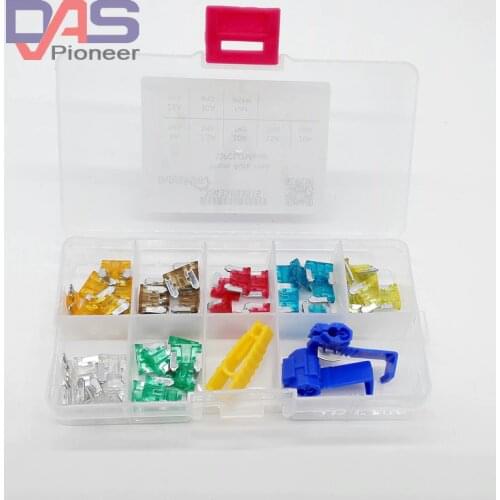 Micro fuse 50pcs mixed fusivel box Japan Auto Fuses Boat Truck Blade car fuse 5A 7.5A 10A 15A 20A 25A 30A