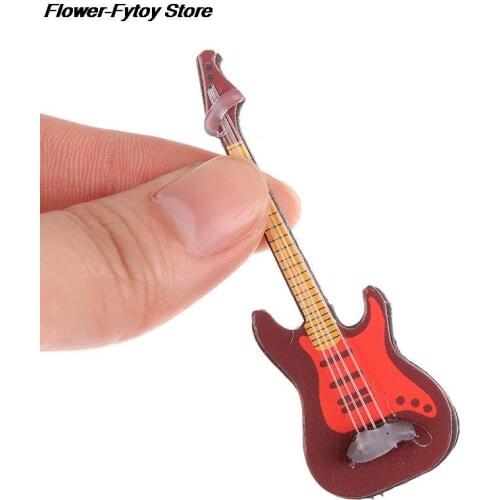 1:12 Dollhouse Miniature Music Instrument Electric Guitar For Kids Learning Educational Musical Toy House Decor Hot
