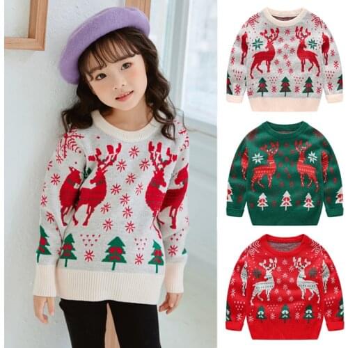 New Autumn Winter Toddler Baby Boys Girls Cartoon Knitted Sweater for Kids Long Sleeve Warm Sweaters Children Clothes 3-7 year
