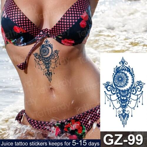 New Sternum Temporary tattoo stickers juice ink tattoo moon sun tatoo long lasting waterproof fake tattoos sexy girls for party