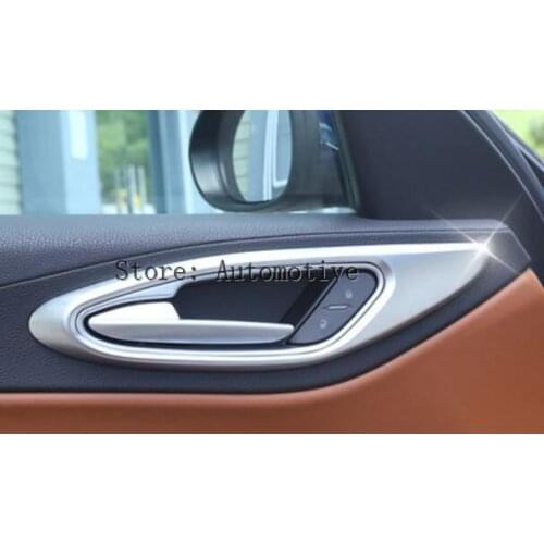 New! For Alfa Romeo Giulia 2017 Car-styling ABS Chrome Interior Door Handle Frame Cover Trim Accessories 4pcs