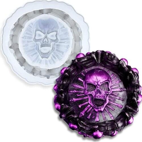 Skull Ashtray Storage Box Silicone Mold for DIY Uv Expoy Making Finding Accessories Jewelry for Resin