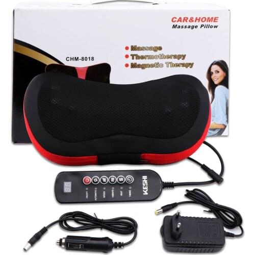 Relaxation Massage Pillow Vibrator Electric Shoulder Back Heating Kneading Infrared Therapy Pillow Shiatsu Neck Massager