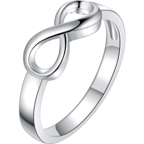 Simple geometric design Silver color finger ring size 7 # 8 # fashion street style accessories for woman Top quality Low price