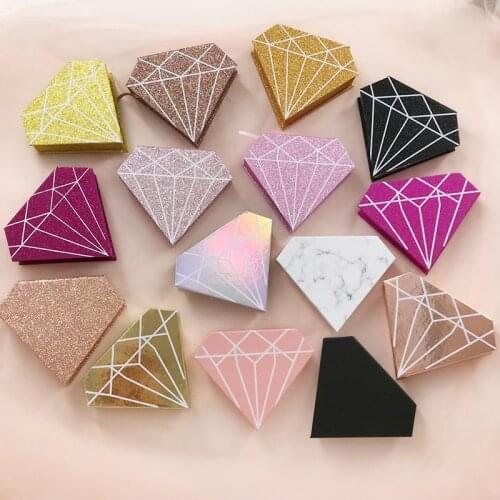 Custom Packaging Empty Diamond Box with Tray for 25mm Mink Eyelashes