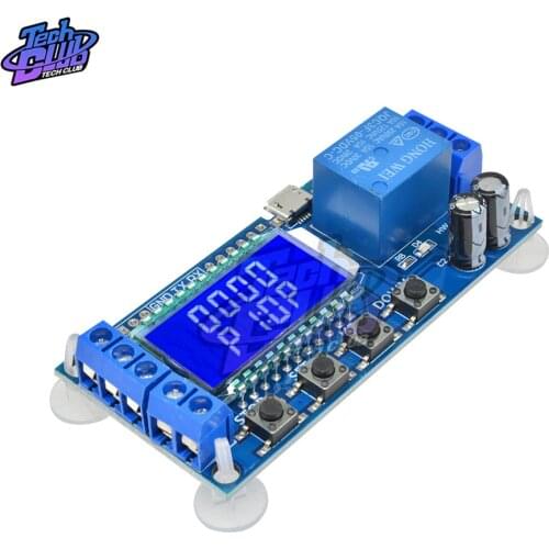 Micro USB Digital LCD Display Time Delay Relay Module DC 6-30V Control Timer Switch Trigger Cycle Module Board For Smart Home