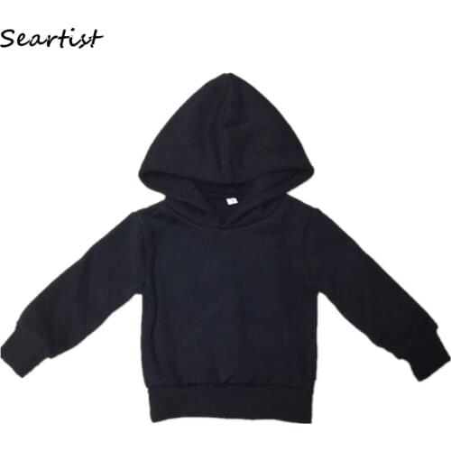 Seartist Baby Boys Girls Winter Hoodies Boy Girl Sweatshirt Bebe Solid Black Gray Outfit Tops Kids Pullover Coat Boys Clothes 40