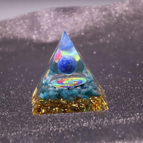Handmade Lapis Lazuli Sphere Orgone Pyramid Amethyst Malachite Crystal Healing Orgonite 60mm