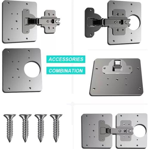 Hinge Repair Plate Stainless Steel Furniture Cupboard Mount Tool For Cabinet Use Kitchen Utility Tools Cupboard Hinge Repair #P2