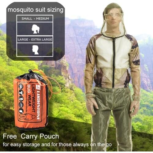 Outdoor Protection Fishing Clothes Mesh Hood Mosquito Repellent Suit Anti Mosquito Clothes Insect-proof Jacket Set for Adventure