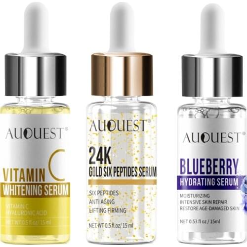 AuQuest Hyaluronic Acid Serum Vitamin C Serum Anti Wrinkle Moisturizing Whitening Beauty Cosmetics Skin Care 15ml