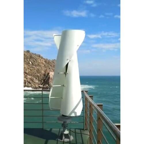 800W 24V 48V Wind Helix Spiral Turbine Generator VAWT Vertical Axis Residential use with PWM/MPPT Charger Controller
